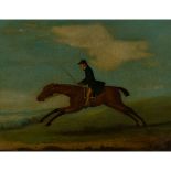 FRANCIS SARTORIUS (BRITISH 1734-1804) A BAY RACEHORSE, THE FIGURE IN GREEN FROCK COAT