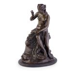 FRENCH BRONZE OF SEATED VENUS 19TH CENTURY