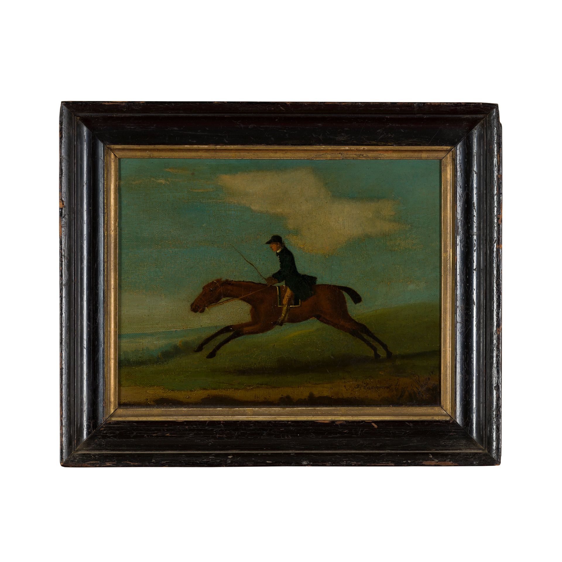 FRANCIS SARTORIUS (BRITISH 1734-1804) A BAY RACEHORSE, THE FIGURE IN GREEN FROCK COAT - Image 2 of 2