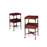 PAIR OF GEORGE III STYLE MAHOGANY BEDSIDE TABLES EARLY 20TH CENTURY