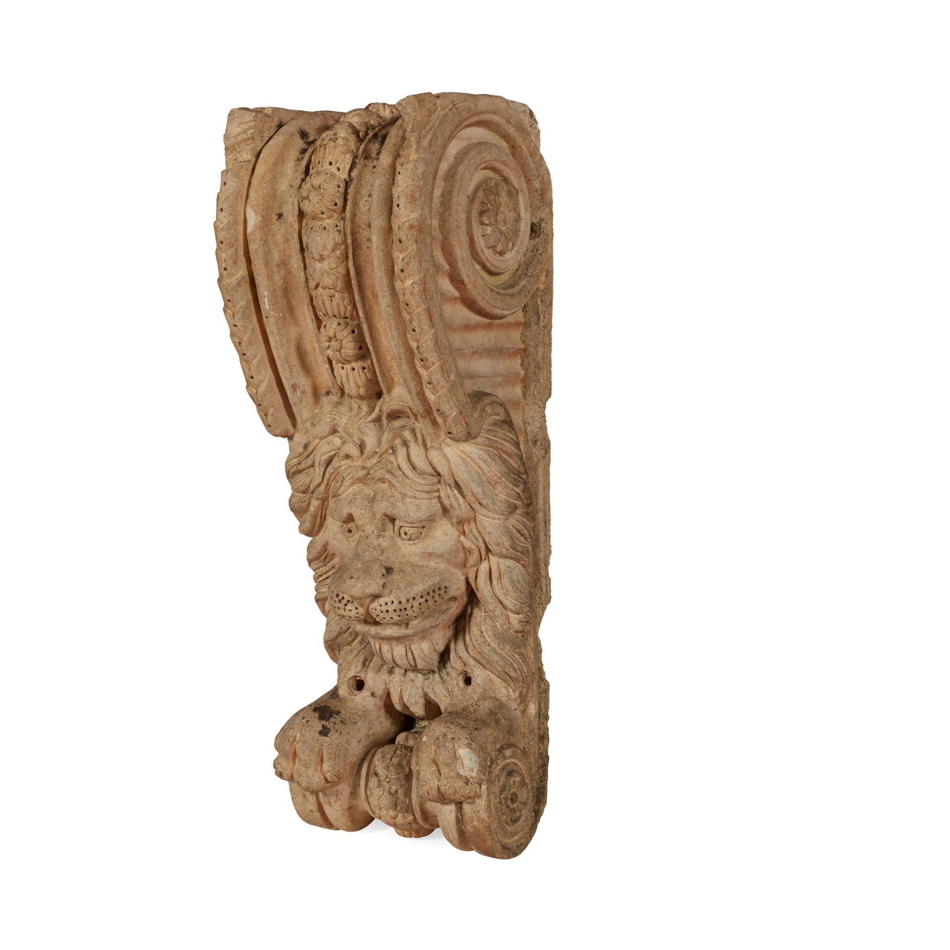 NEAR PAIR OF TERRACOTTA CORBELS, POSSIBLY DOULTON 19TH CENTURY - Image 3 of 4