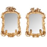 PAIR OF GILTWOOD GIRONDOLE MIRRORS 19TH CENTURY