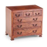 TWO MINIATURE WALNUT CHESTS OF DRAWERS 19TH/ EARLY 20TH CENTURY