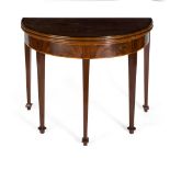 GEORGE III MAHOGANY DEMI-LUNE CARD TABLE 18TH CENTURY