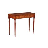 GEORGE III SATINWOOD AND EBONY CARD TABLE LATE 18TH CENTURY