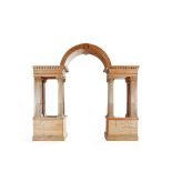 GEORGE II STRIPPED PINE PALLADIAN ARCH AND COLUMNS MID 18TH CENTURY AND LATER