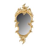 FRENCH ROCOCO STYLE GILTWOOD MIRROR 19TH CENTURY