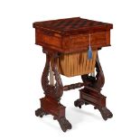 GEORGE IV MAHOGANY WORK AND GAMES TABLE EARLY 19TH CENTURY