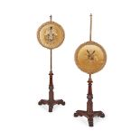 PAIR OF GEORGE IV MAHOGANY AND NEEDLEWORK POLESCREENS 19TH CENTURY