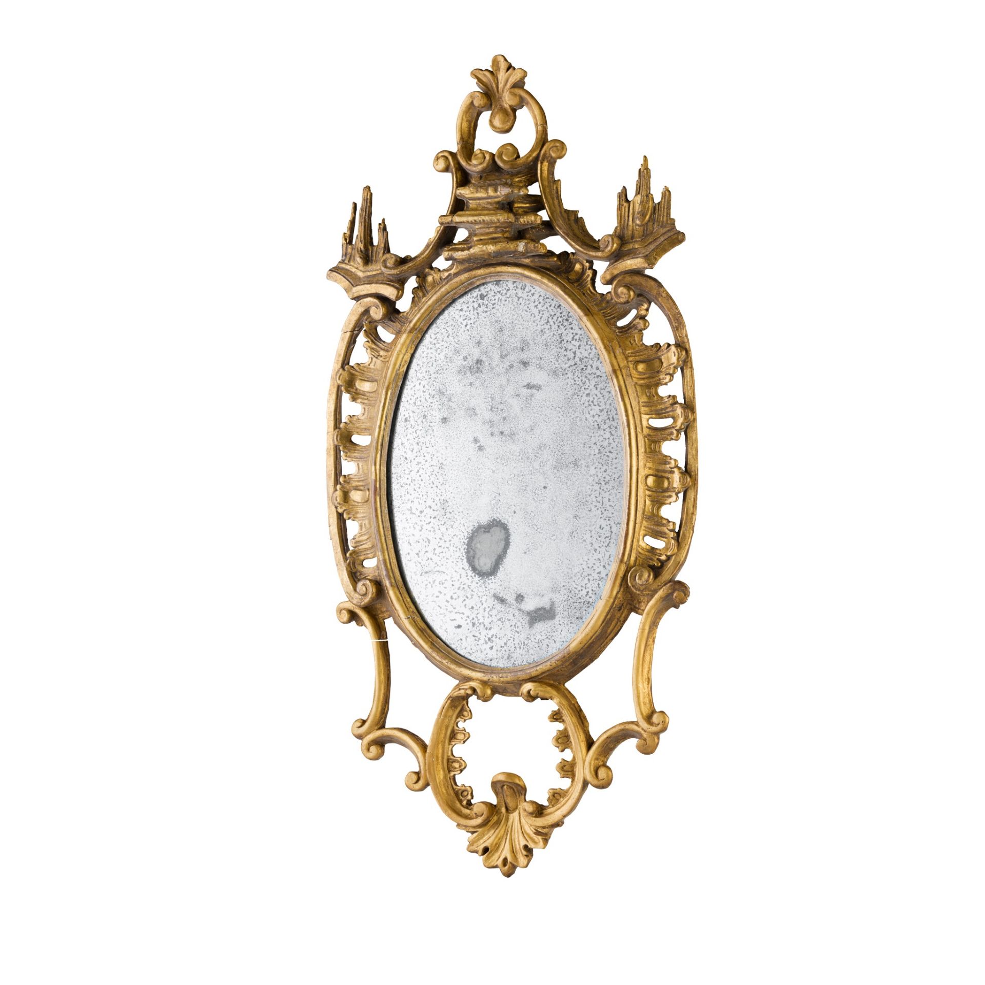 GEORGE III GILTWOOD MIRROR MID 18TH CENTURY, IN THE MANNER OF THOMAS JOHNSON