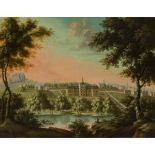 18TH CENTURY SCOTTISH SCHOOL VIEW OF OLD GEORGE WATSON'S COLLEGE FROM THE MEADOWS