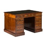 LATE GEORGIAN MAHOGANY PEDESTAL DESK 19TH CENTURY