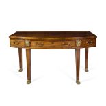 Y LATE GEORGE III MAHOGANY AND ROSEWOOD SERVING TABLE EARLY 19TH CENTURY, ADAPTED