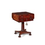 WILLIAM IV MAHOGANY DROP LEAF WORK TABLE EARLY 19TH CENTURY