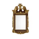 GEORGIAN STYLE STAINED MAHOGANY AND GILTWOOD MIRROR LATE 20TH CENTURY