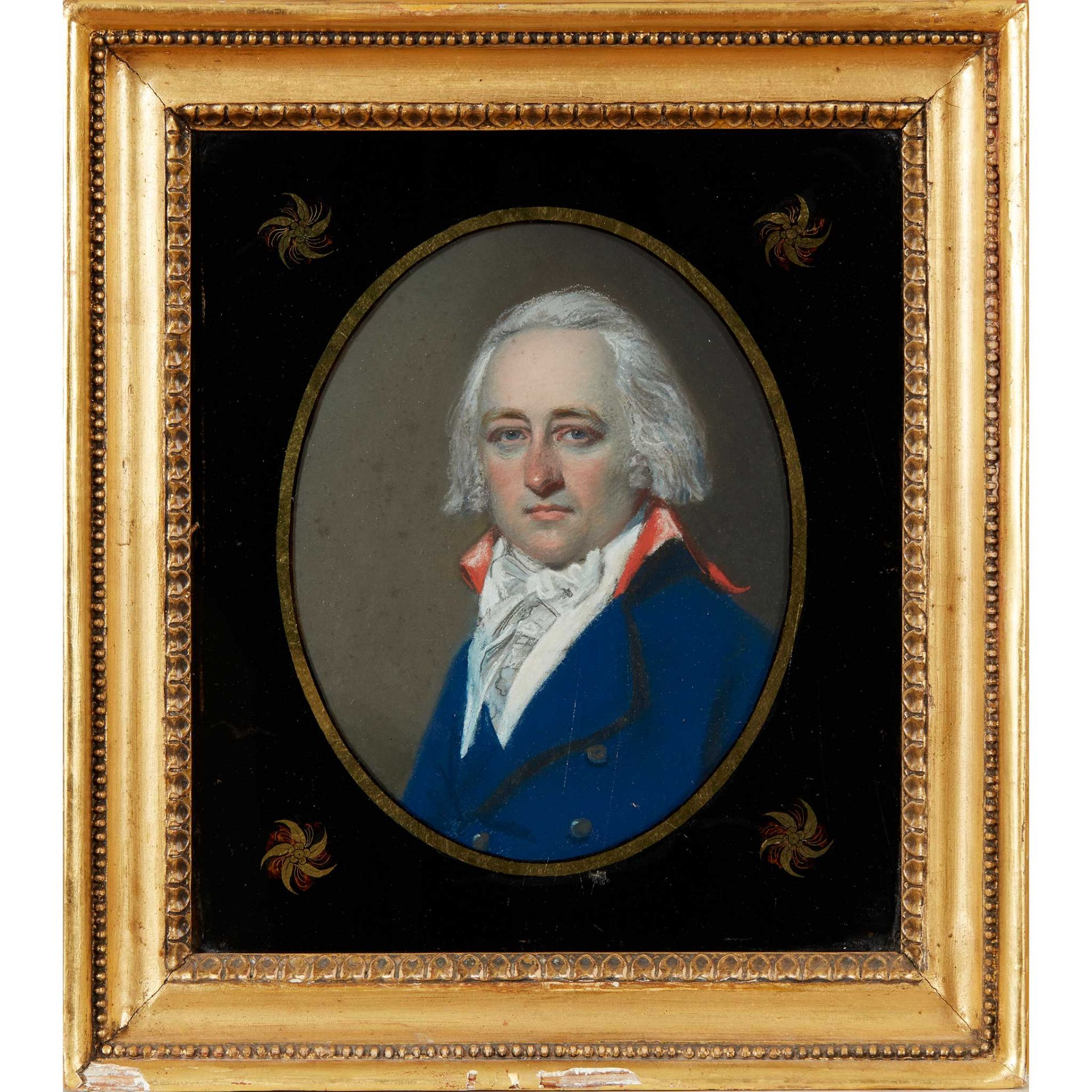 ENGLISH SCHOOL, EARLY 19TH CENTURY PORTRAIT OF MR CHARLES CLARK, HALF-LENGTH IN A BLUE JACKET; AND