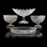 THREE CUT GLASS COMPORTS 19TH/20TH CENTURY