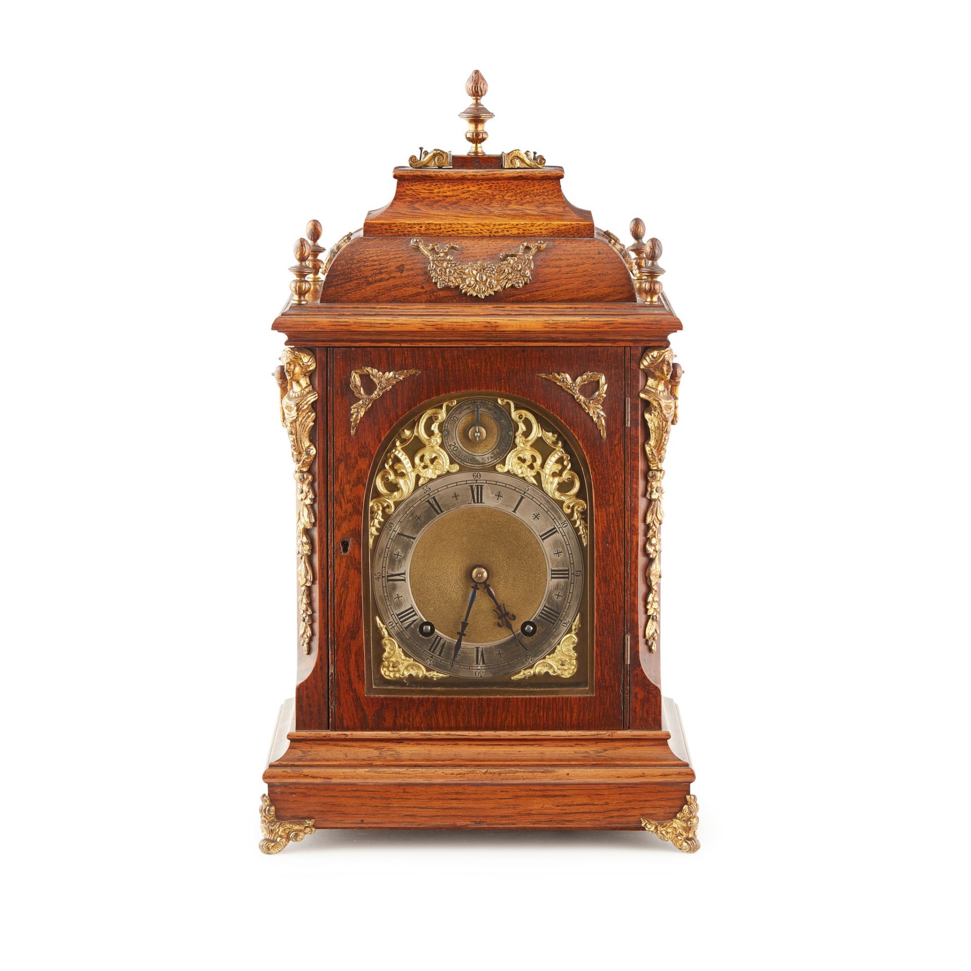OAK BRACKET CLOCK, WINTERHALDER & HOFMEIER LATE 19TH CENTURY