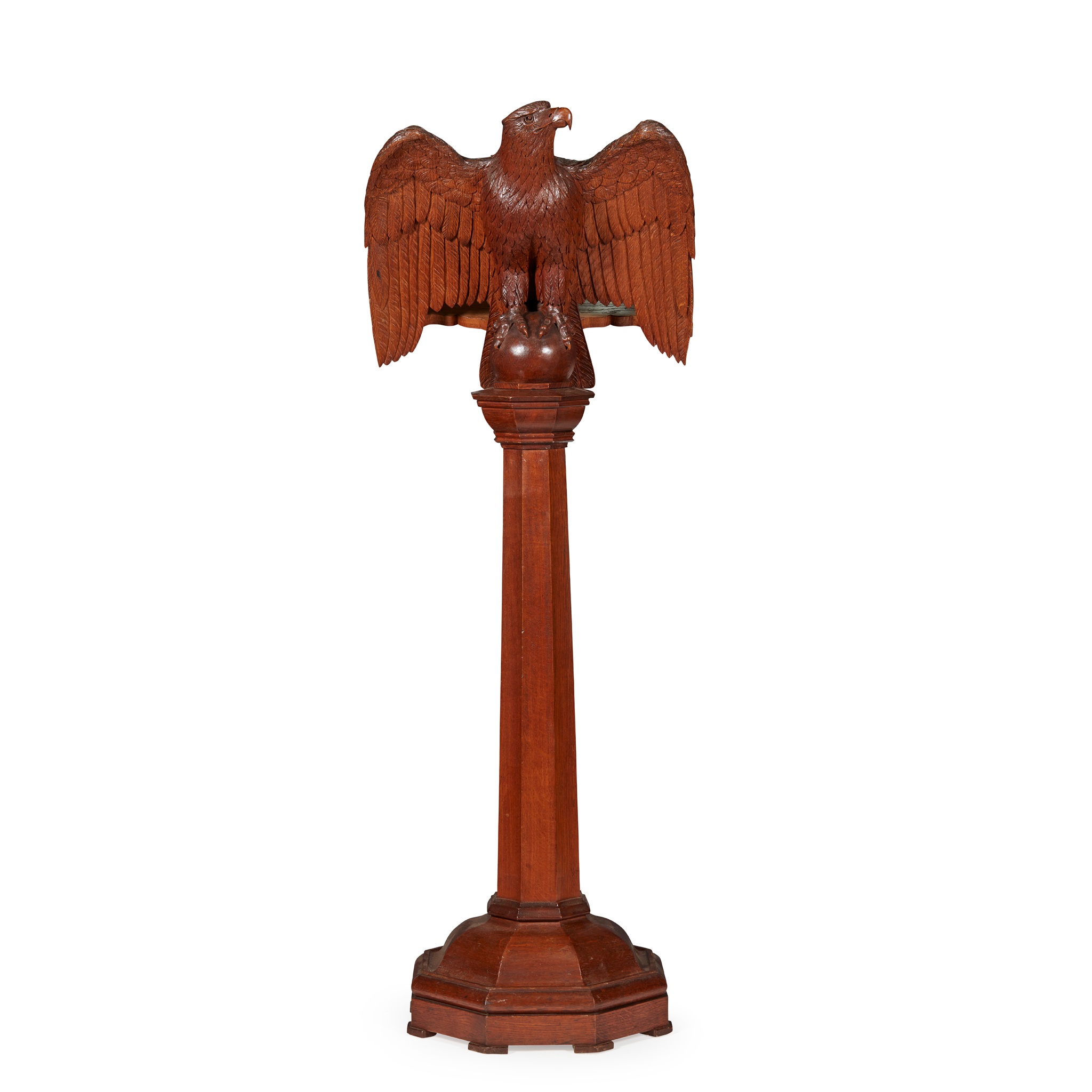 CARVED OAK EAGLE LECTERN 19TH CENTURY