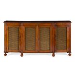 REGENCY MAHOGANY BRASS INLAID LOW SIDE CABINET EARLY 19TH CENTURY