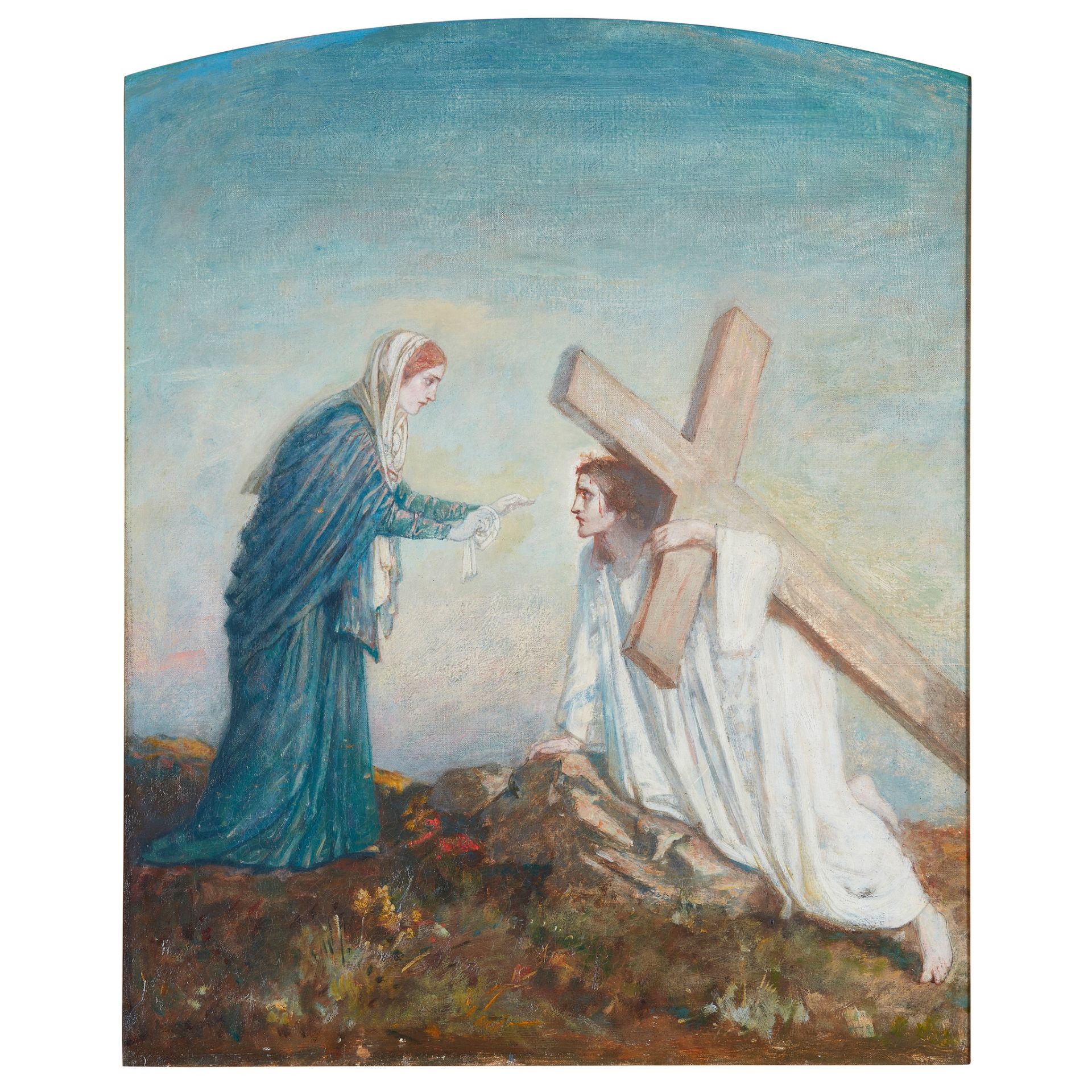 JOHN MCKIRDY DUNCAN (SCOTTISH 1866-1945) BEARING THE CROSS