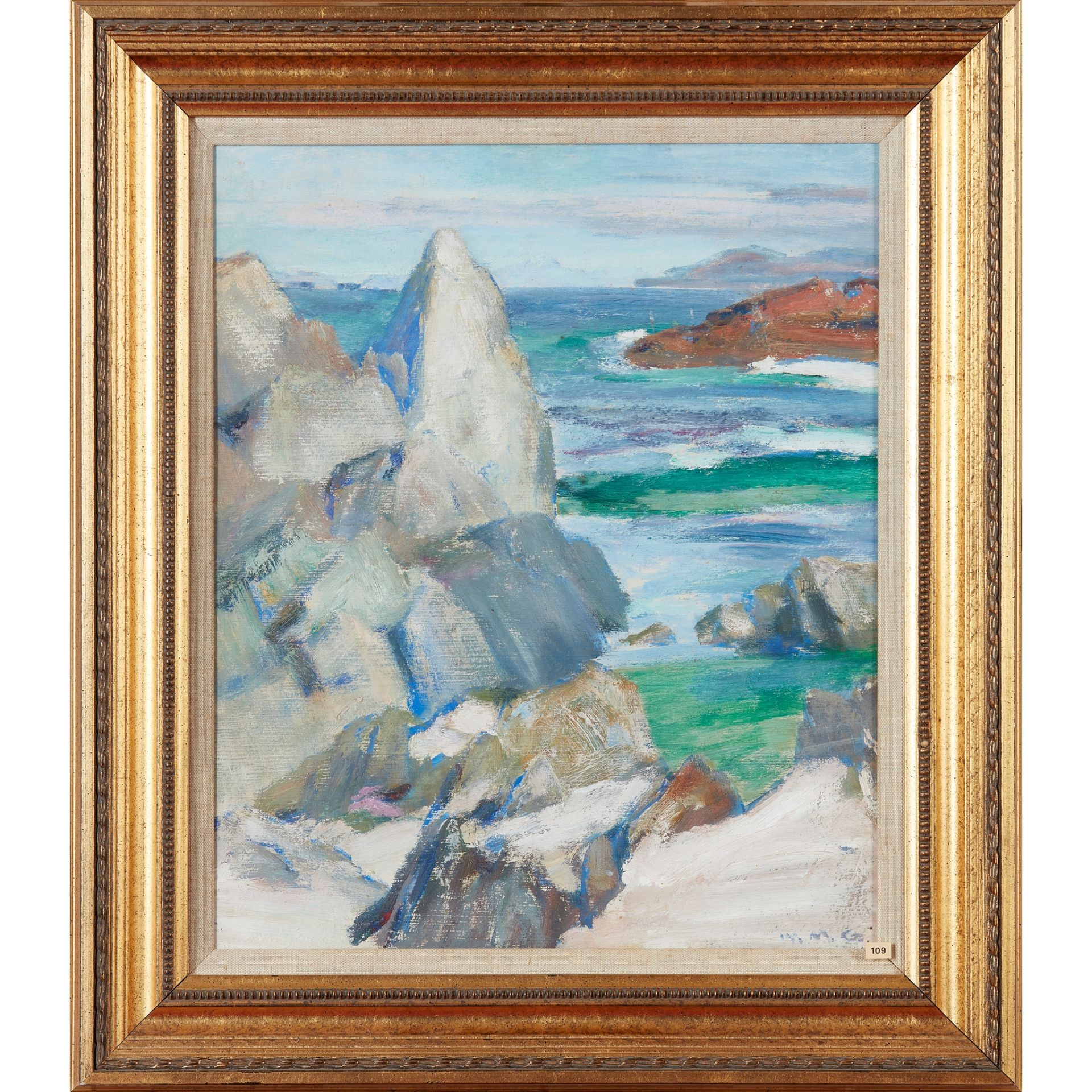 § WILLIAM MERVYN GLASS R.S.A.,P.S.S.A. (SCOTTISH 1885-1965) CATHEDRAL ROCK, IONA - Image 2 of 3