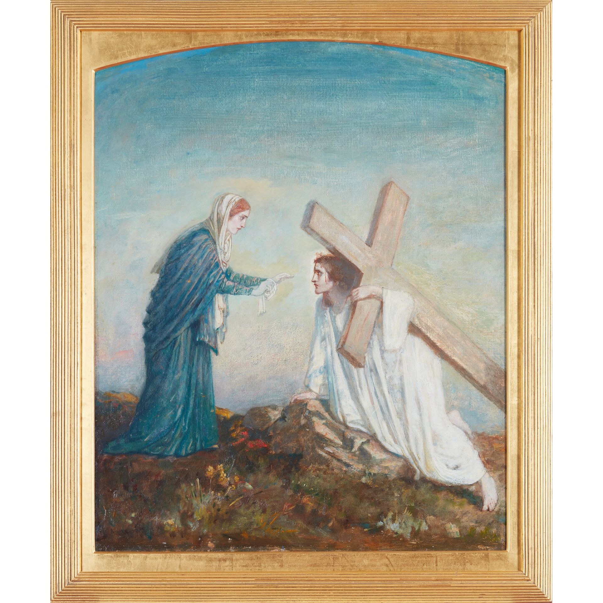 JOHN MCKIRDY DUNCAN (SCOTTISH 1866-1945) BEARING THE CROSS - Image 2 of 3