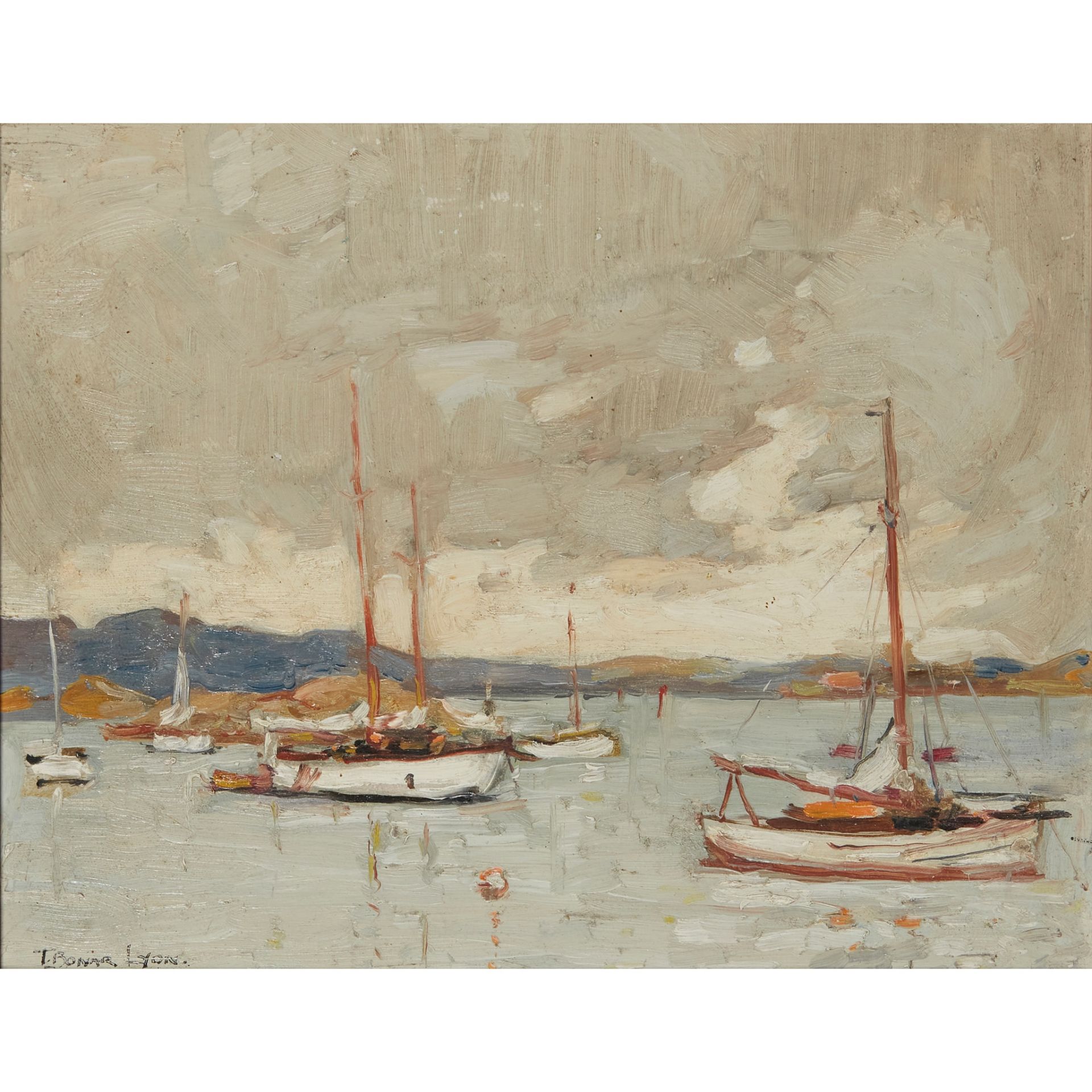 § THOMAS BONAR LYON (1873-1955) MOORED YACHTS