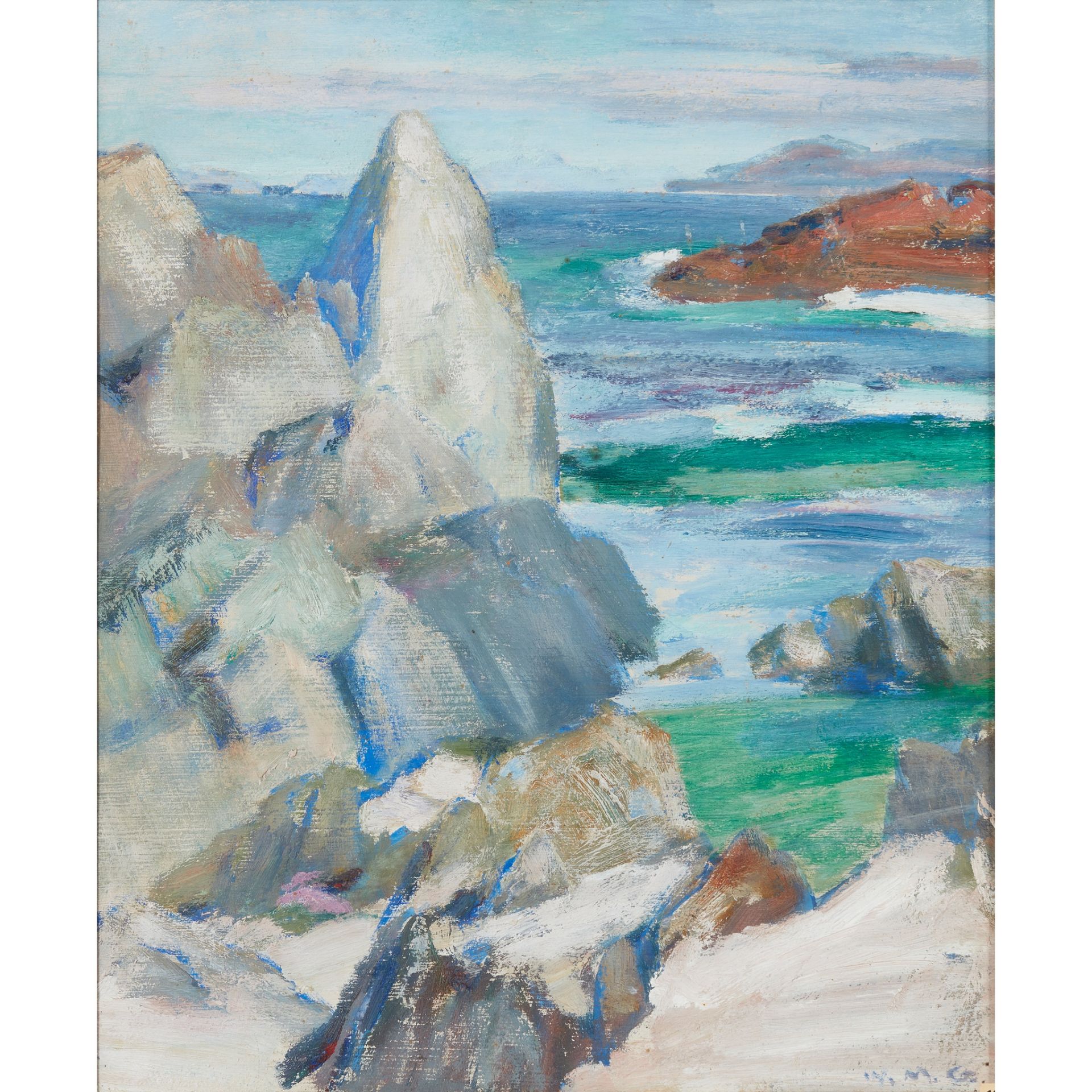 § WILLIAM MERVYN GLASS R.S.A.,P.S.S.A. (SCOTTISH 1885-1965) CATHEDRAL ROCK, IONA