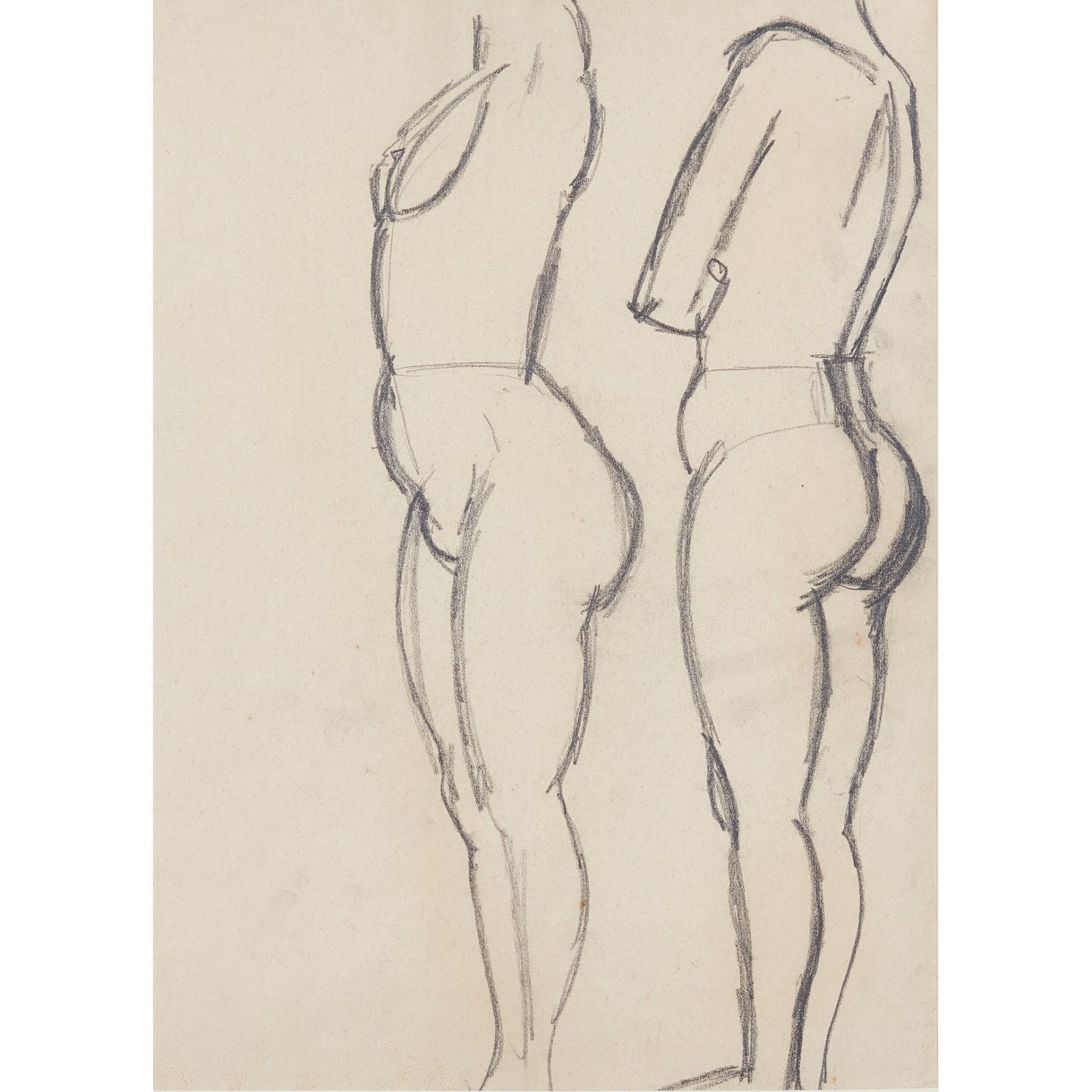 § ‡ JOHN DUNCAN FERGUSSON R.B.A. (SCOTTISH 1874-1961) TWO STANDING NUDES - Image 4 of 6