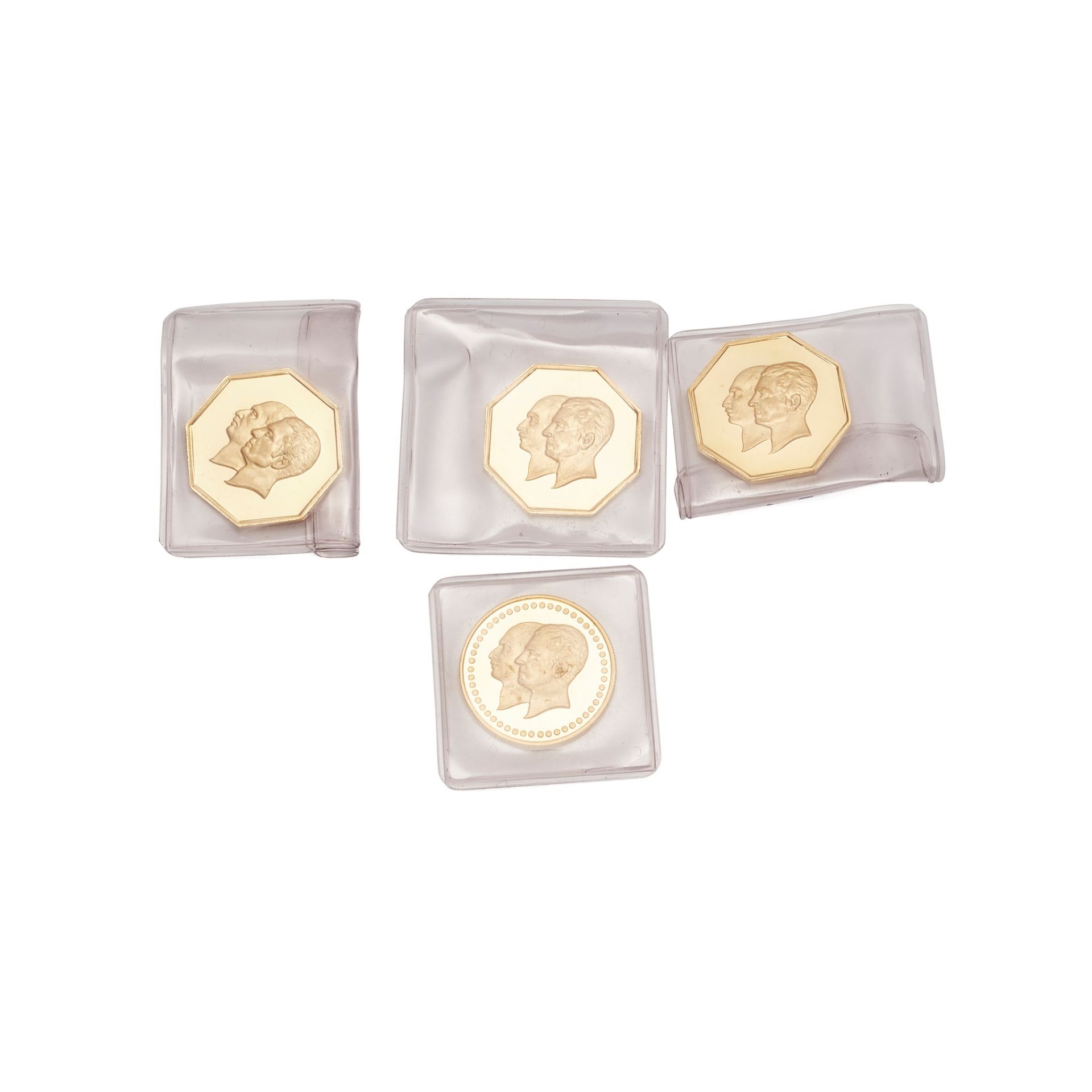 Iran - A group of four golden jubilee gold medallions