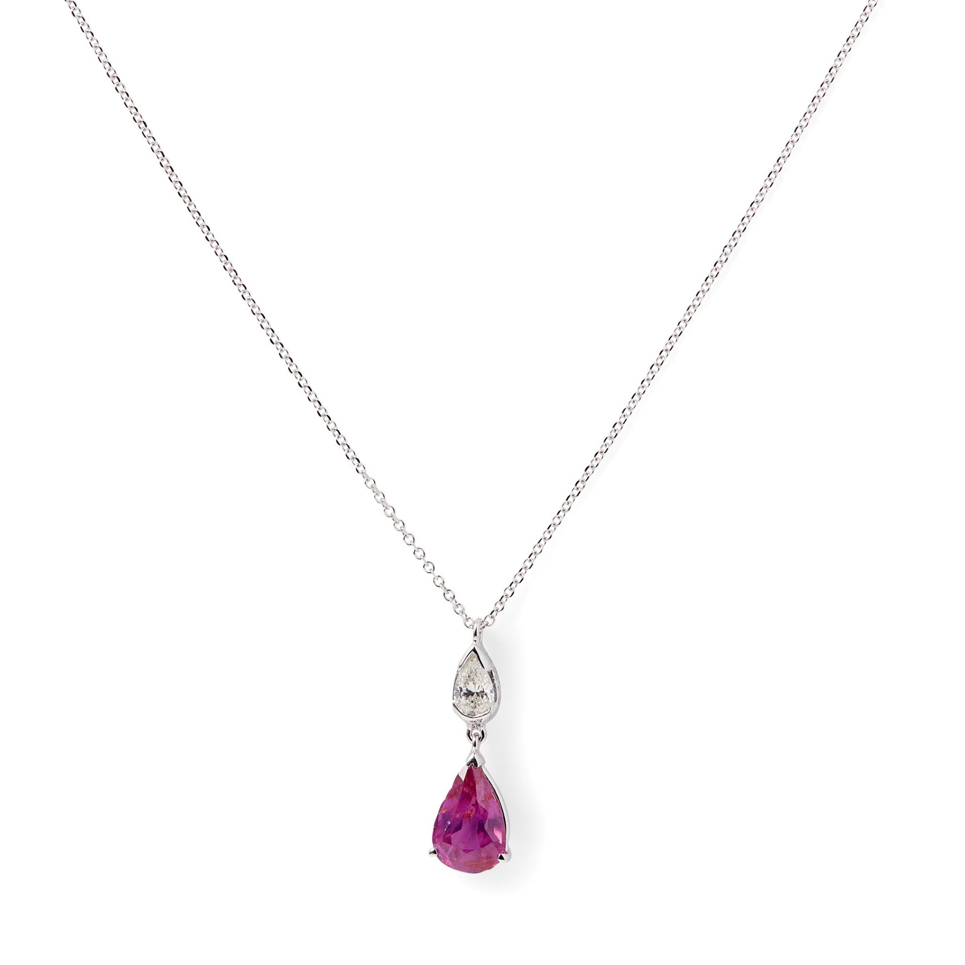 A ruby and diamond set pendant