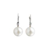 A pair of South Sea pearl and diamond earrings