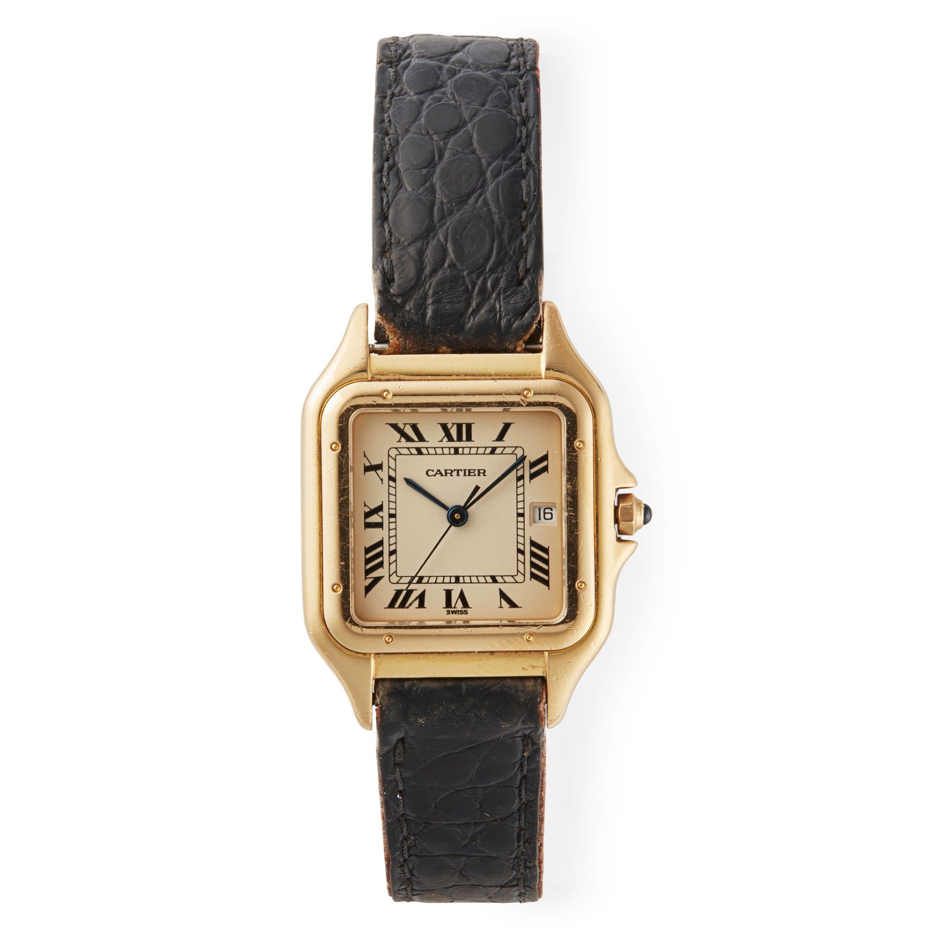 Cartier: A gentleman's 18ct gold wrist watch