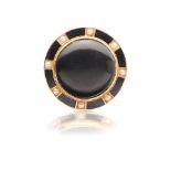 A Victorian onyx set brooch