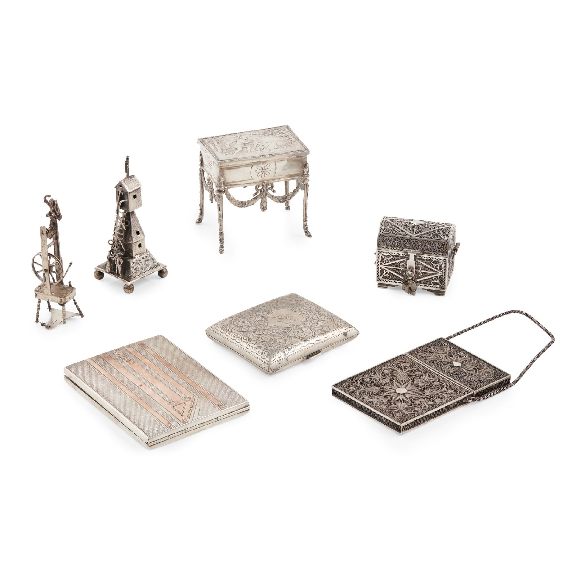 A collection of Continental miniature silver