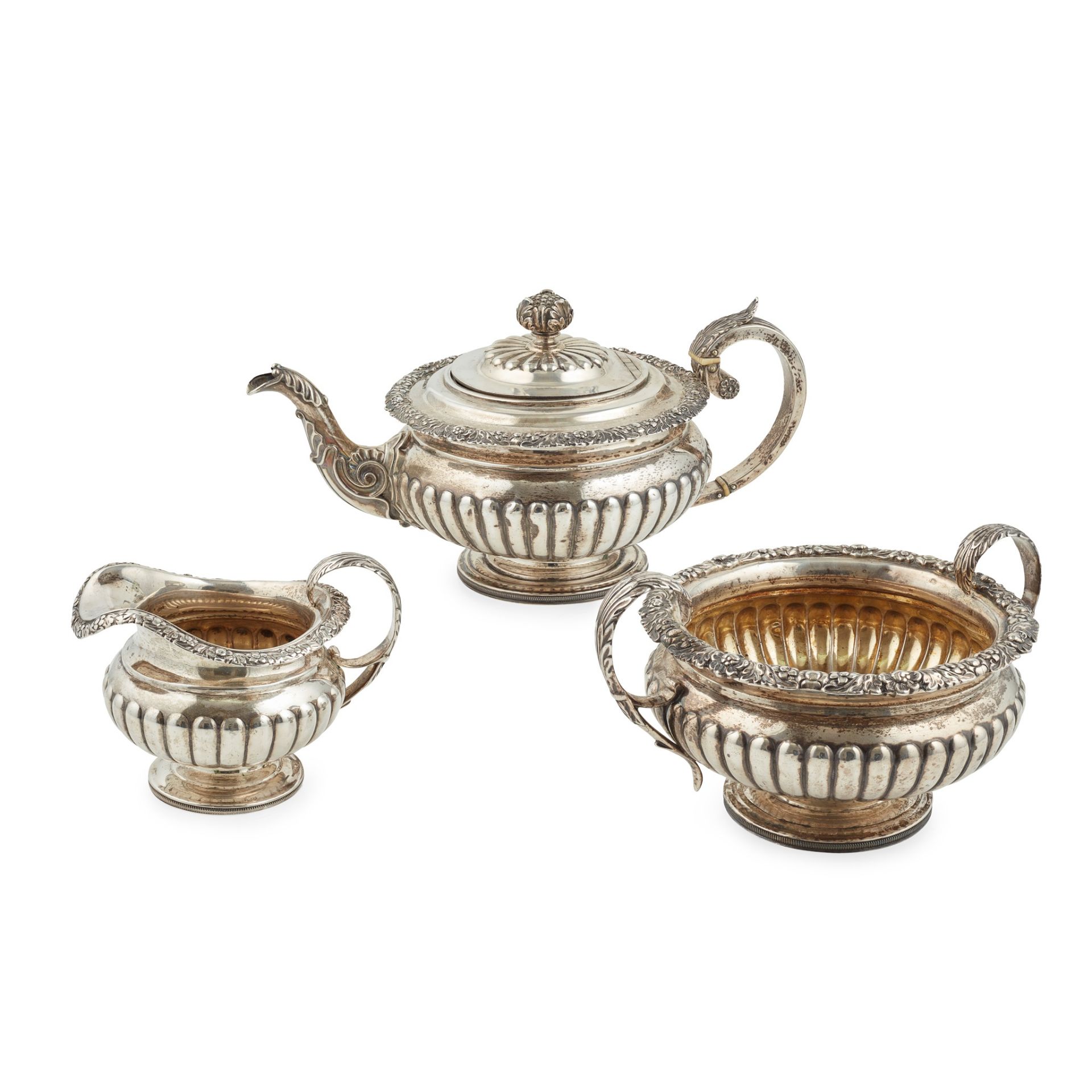 Y A George III three piece tea service