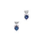 A pair of 18ct white gold sapphire and diamond set earrings