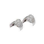 A pair of diamond set cufflinks