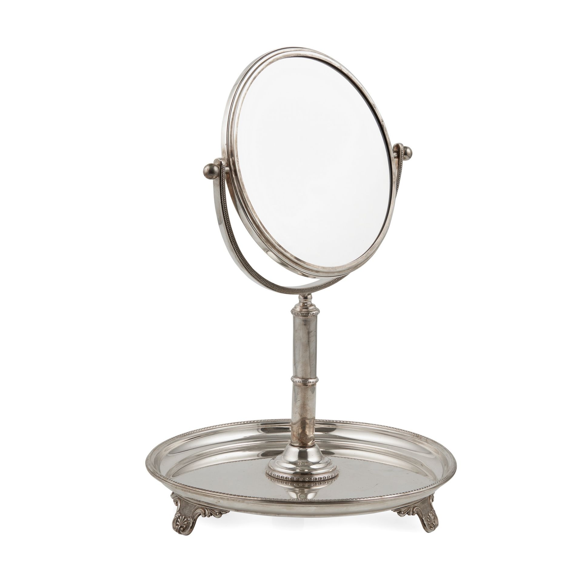 A late 20th Century silver mounted shaving mirror