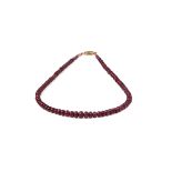 A ruby bead necklace