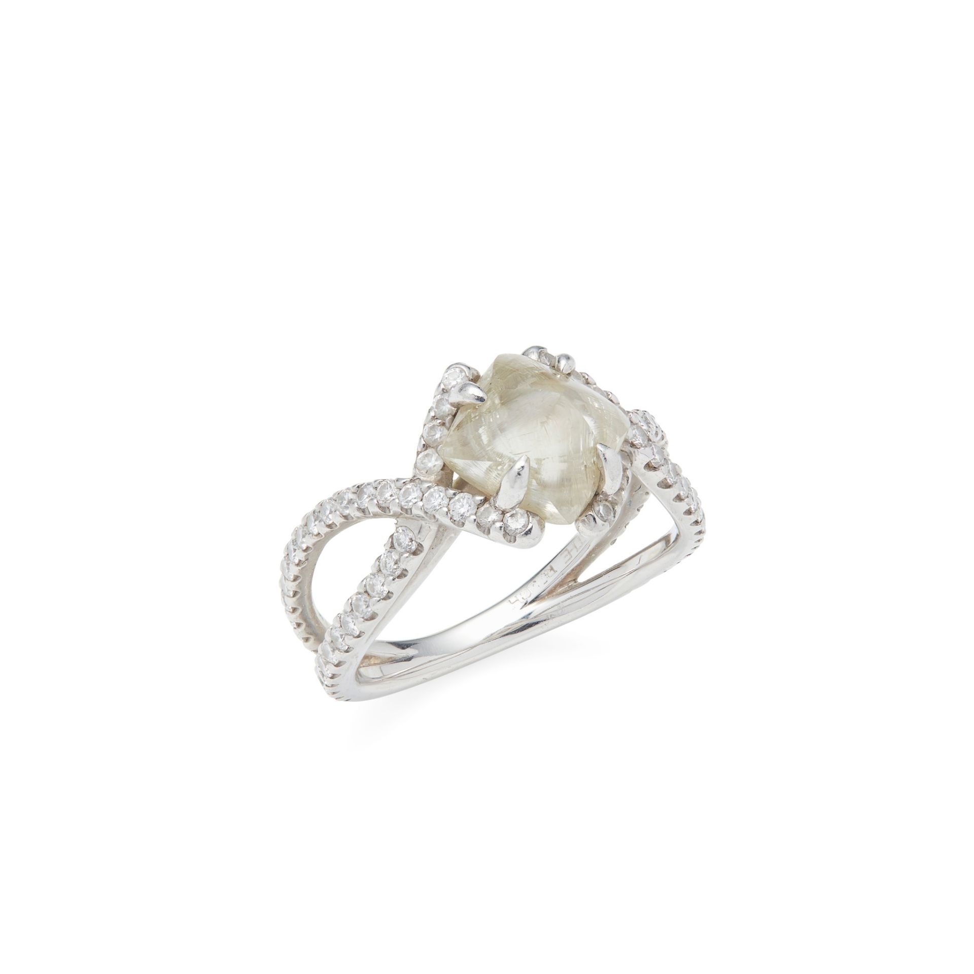 A rough diamond set ring