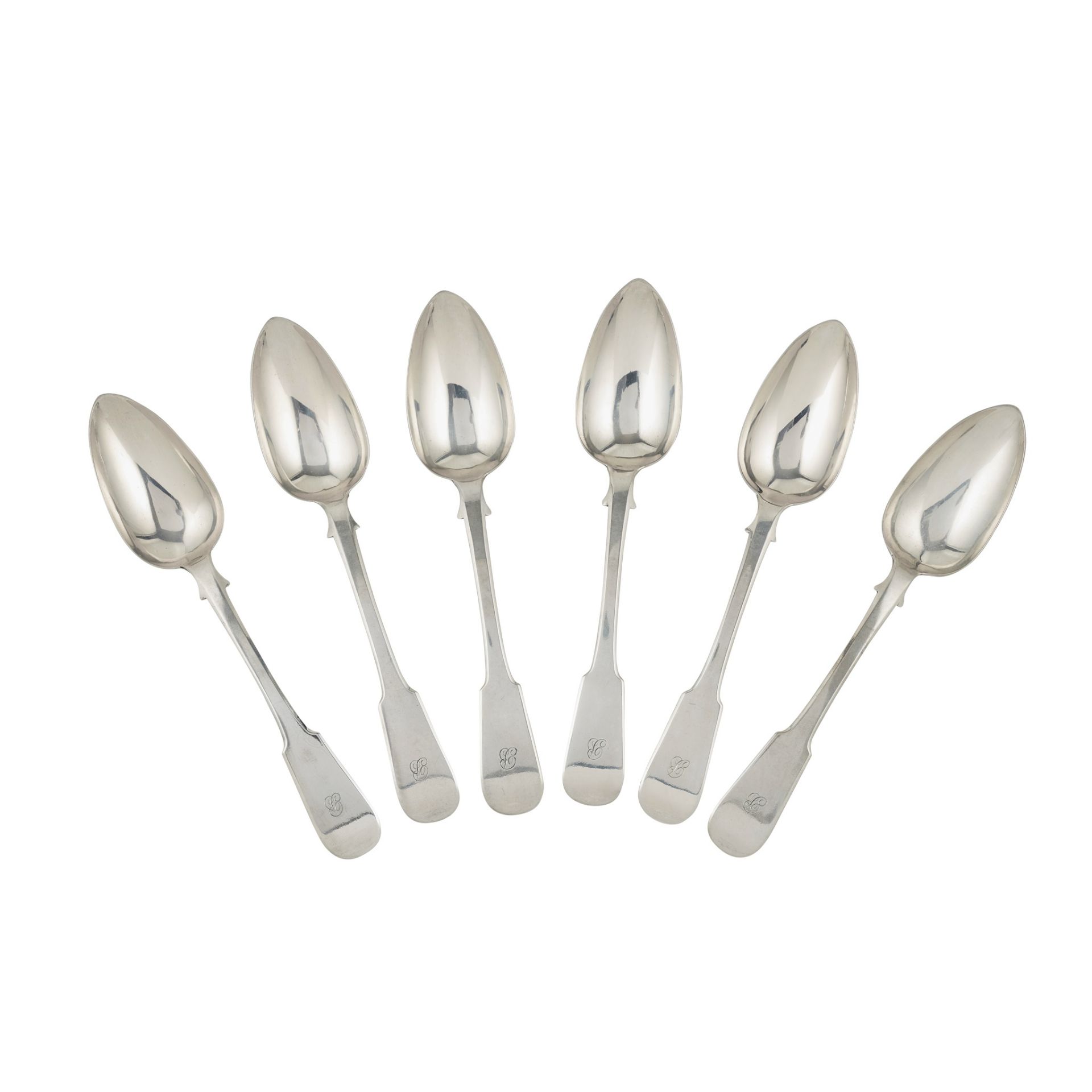 Dumfries - A set of six Scottish provincial tablespoons