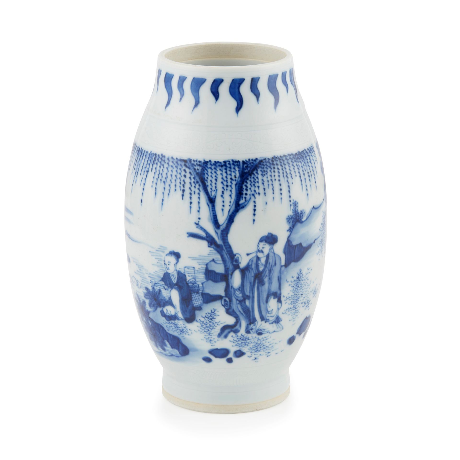 BLUE AND WHITE BALUSTER VASE TRANSITIONAL STYLE