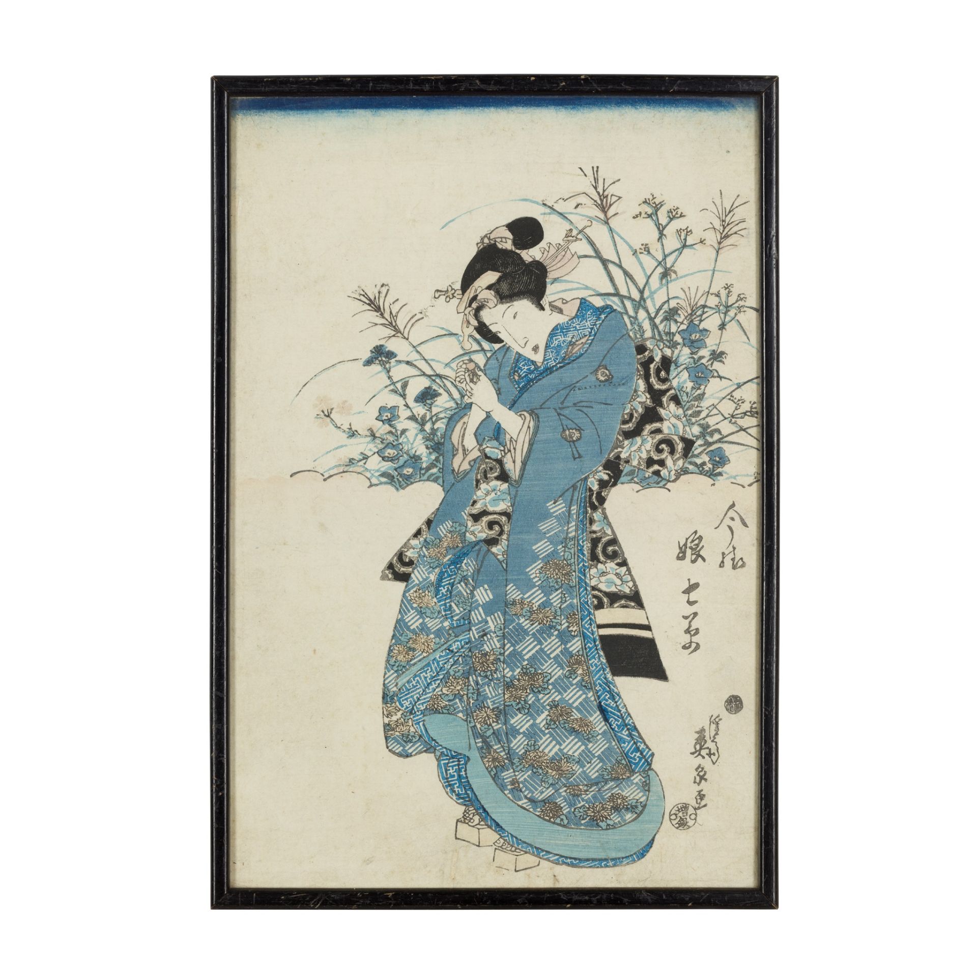 GROUP OF THREE JAPANESE WOODBLOCK PRINTS OF WOMEN - Image 4 of 9