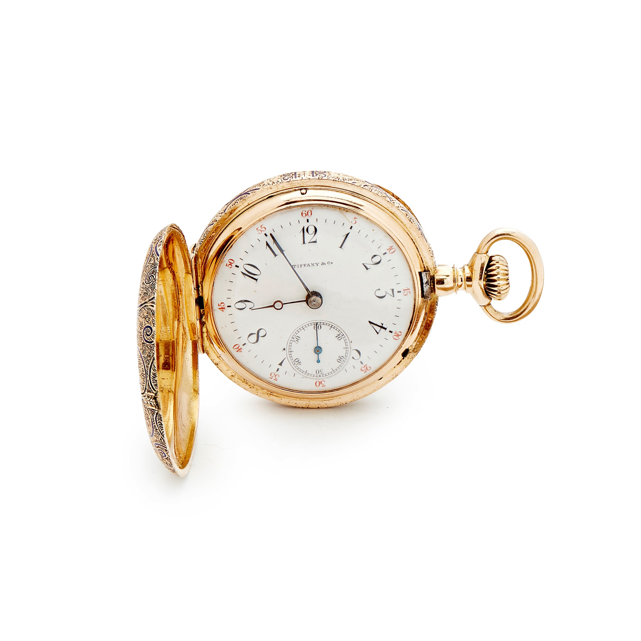 Tiffany: A gold pocket watch c.1900, 18ct gold case, full hunter keyless wind, signed Tiffany &