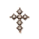 An antique diamond cross brooch / pendant, circa 1880 The Latin cross set with six old brilliant-cut