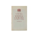 Churchill, Sir Winston Spencer A Speech by the Prime Minister in the House of Commons, August