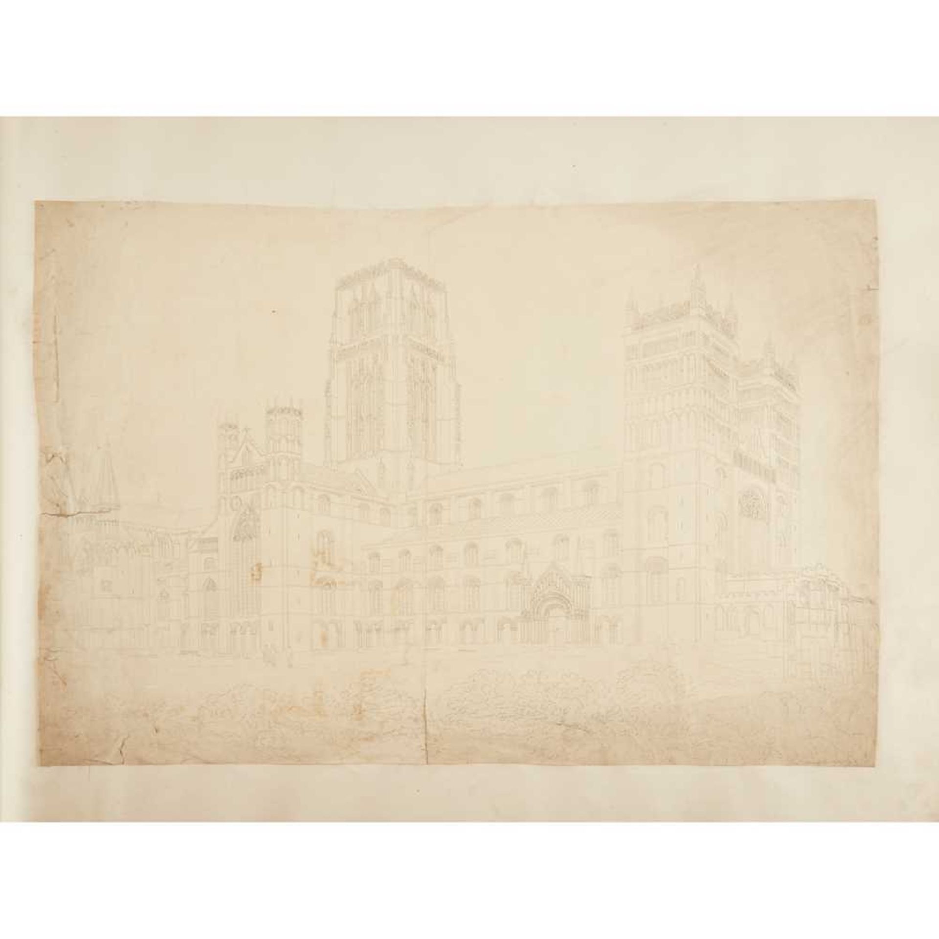 Durham, Bambrough Castle, &c. original drawings, lithographs &c including Buckler, John Large ink - Image 2 of 4