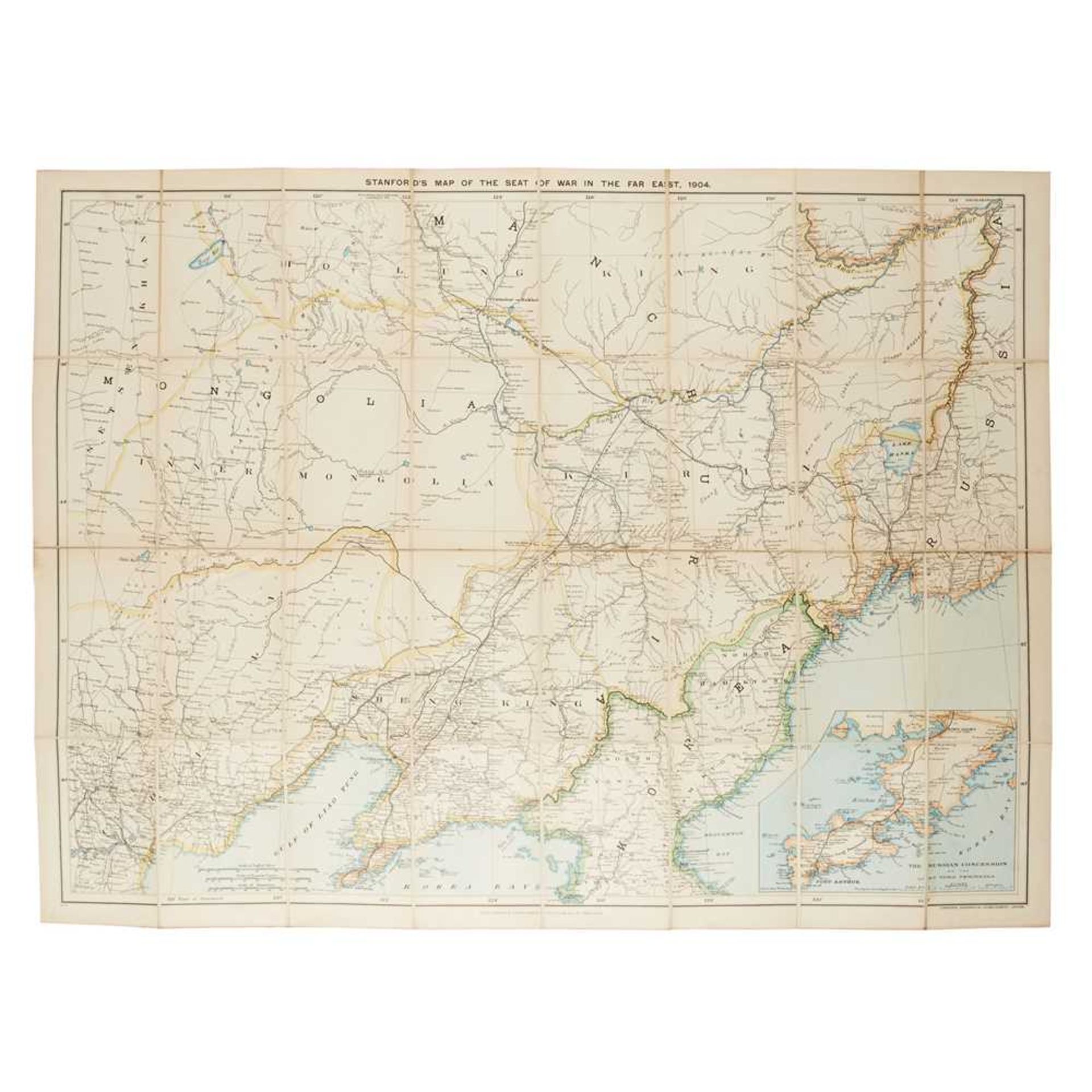 Stanford, Edward Map of the Seat of War in the Far East London: Edward Stanford, 1904, folding map - Bild 2 aus 2